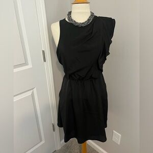 BCBGeneration Black One shoulder Ruffle Black Sz 6